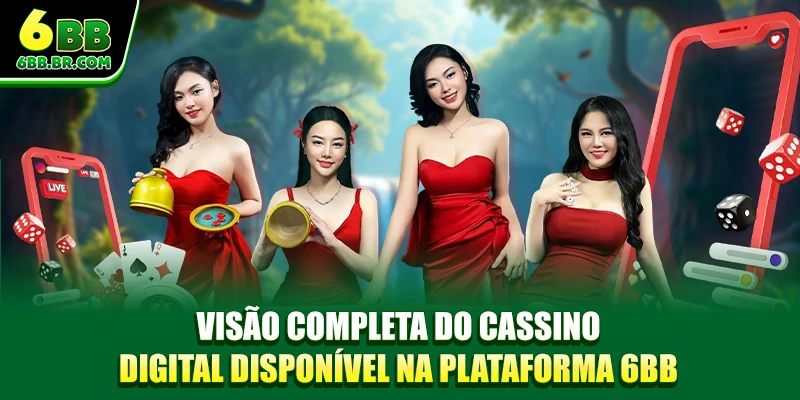 Visão completa do cassino digital disponível na plataforma 6BB